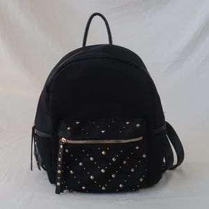 Black Backpack with Gold Studs